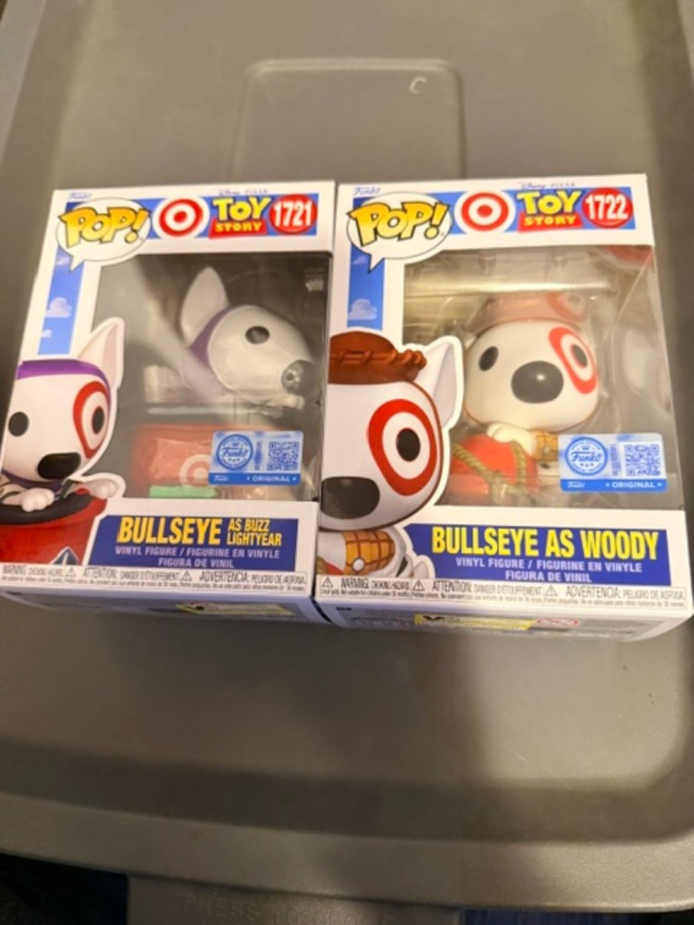 Funko Bullseye dog Toystory figures as Woody & Buzz lightyear